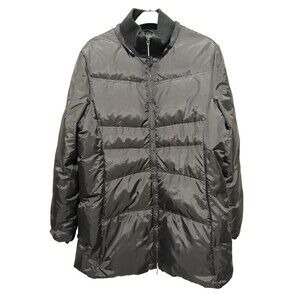 Via Spiga Women’s Black Down Filled Puffer Winter Coat Knee Midi Length Size XL